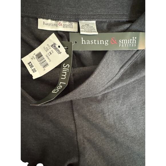 Hasting & Smith Petite Slim Leg Pants Gray Petite M NWT Stretch Comfort Pull-On - Picture 7 of 9